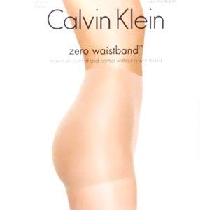CALVIN KLEIN ZERO WAISTBAND CONTROL TOP PANTYHOSE BEIGE SIZE C NWT